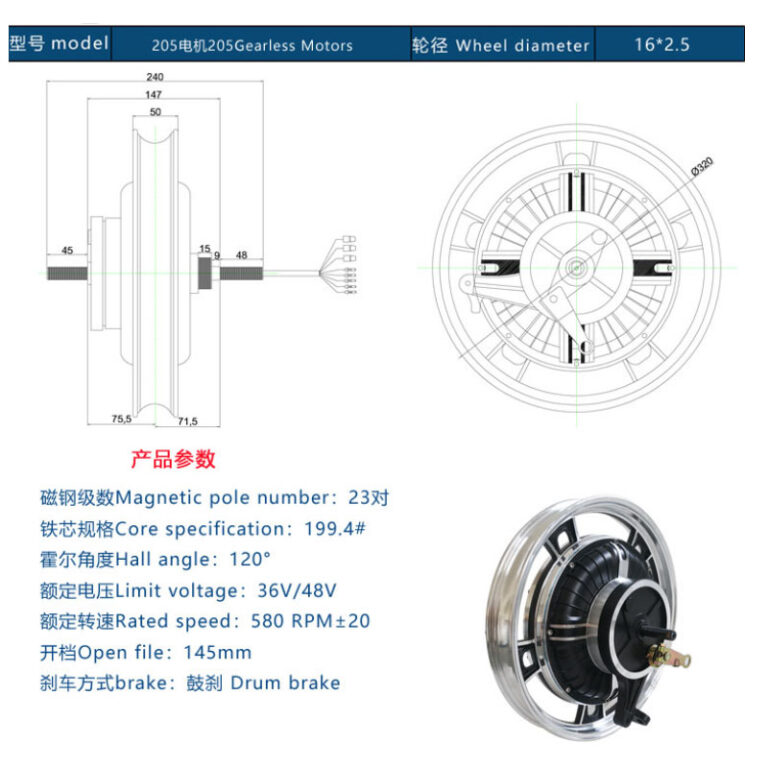 16inch-motor-parameter